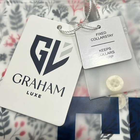 Graham Luxe Golf ⛳️ Shirt “Summer Flower” White/Red Collared New w/Tags Sz L - Picture 4 of 5